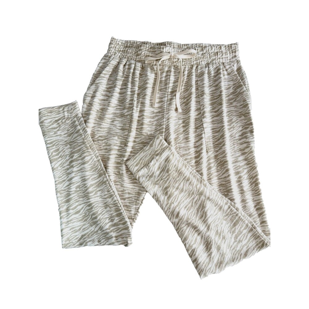 NWOT The Royal Standard Soft Cozy Ivory/Tan Lounger Pants Jogger Women's Small